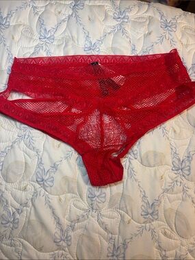 Victoria's Secret Red Lace Cutout panties - Sheer Design